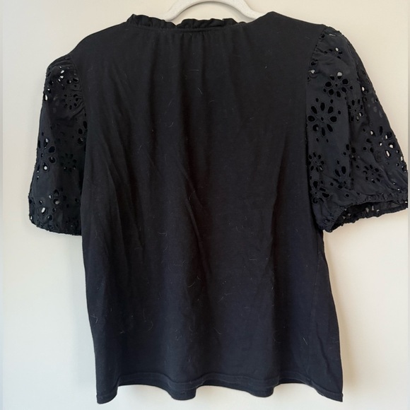 Laundry short sleeve with Eyelet sleeves in Black - Size L - Picture 2 of 3